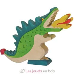 Figurine Dragon vert, flamme - Holztiger