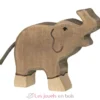Figurine Eléphanteau, trompe haute - Holztiger