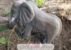 Figurine Eléphant en bois, gris - Wudimals
