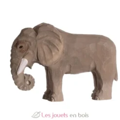 Figurine Eléphant en bois, gris - Wudimals
