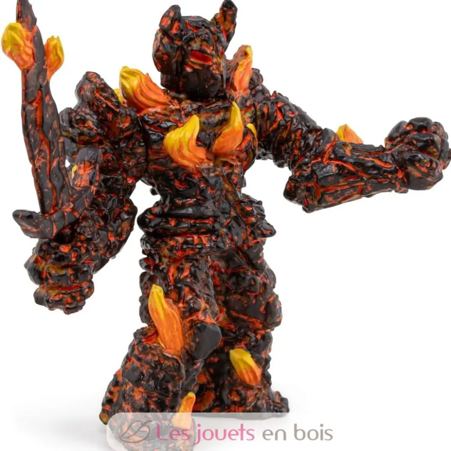 Figurine Golem de feu marron orange Papo