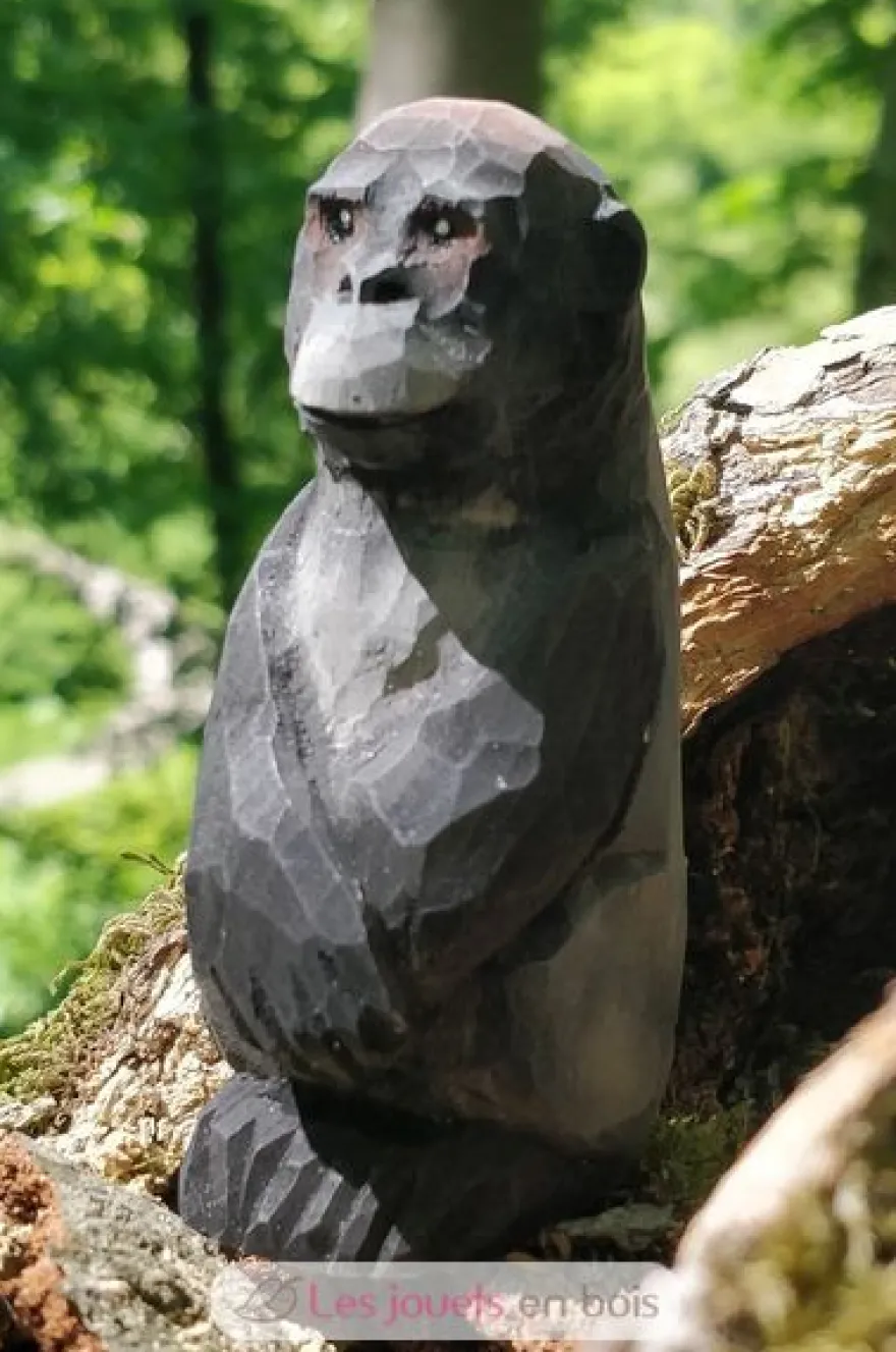 Figurine Gorille en bois, noir - Wudimals