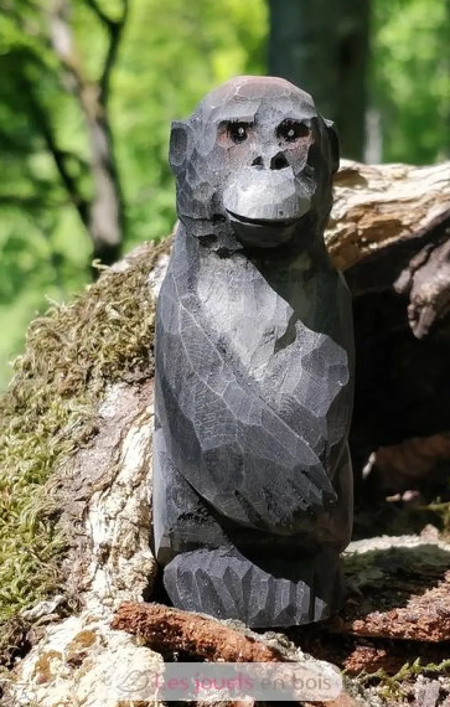 Figurine Gorille en bois, noir - Wudimals