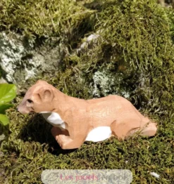 Figurine hermine en bois marron - Wudimals