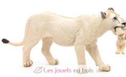 Figurine Lionne blanche avec son bébé lionceau - Papo