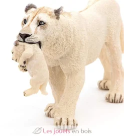 Figurine Lionne blanche avec son bébé lionceau - Papo