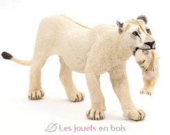 Figurine Lionne blanche avec son bébé lionceau - Papo