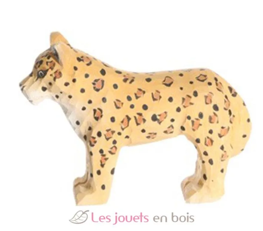 Figurine Léopard en bois, jaune et noir - Wudimals