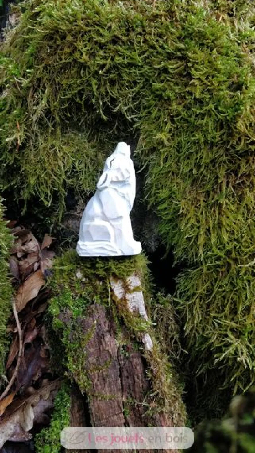 Figurine loup arctique en bois, blanc gris - Wudimals