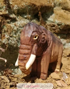 Figurine Mammouth en bois marron - Wudimals