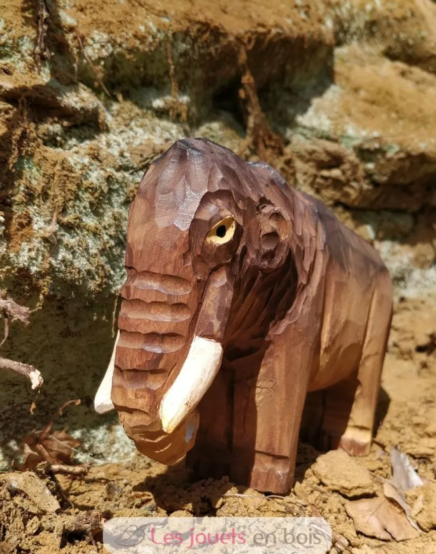 Figurine Mammouth en bois marron - Wudimals