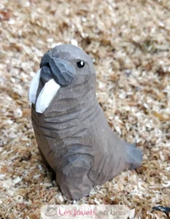 Figurine Morse en bois gris - Wudimals
