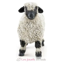 Figurine Mouton nez noir du Valais noir et blanc - Papo