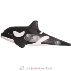 Figurine Orque en bois noir et blanc - Wudimals