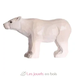 Figurine ours polaire en bois blanc - Wudimals