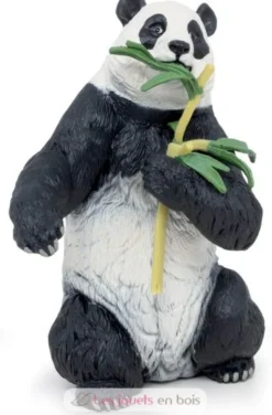 Figurine panda avec bambou noir et blanc Papo