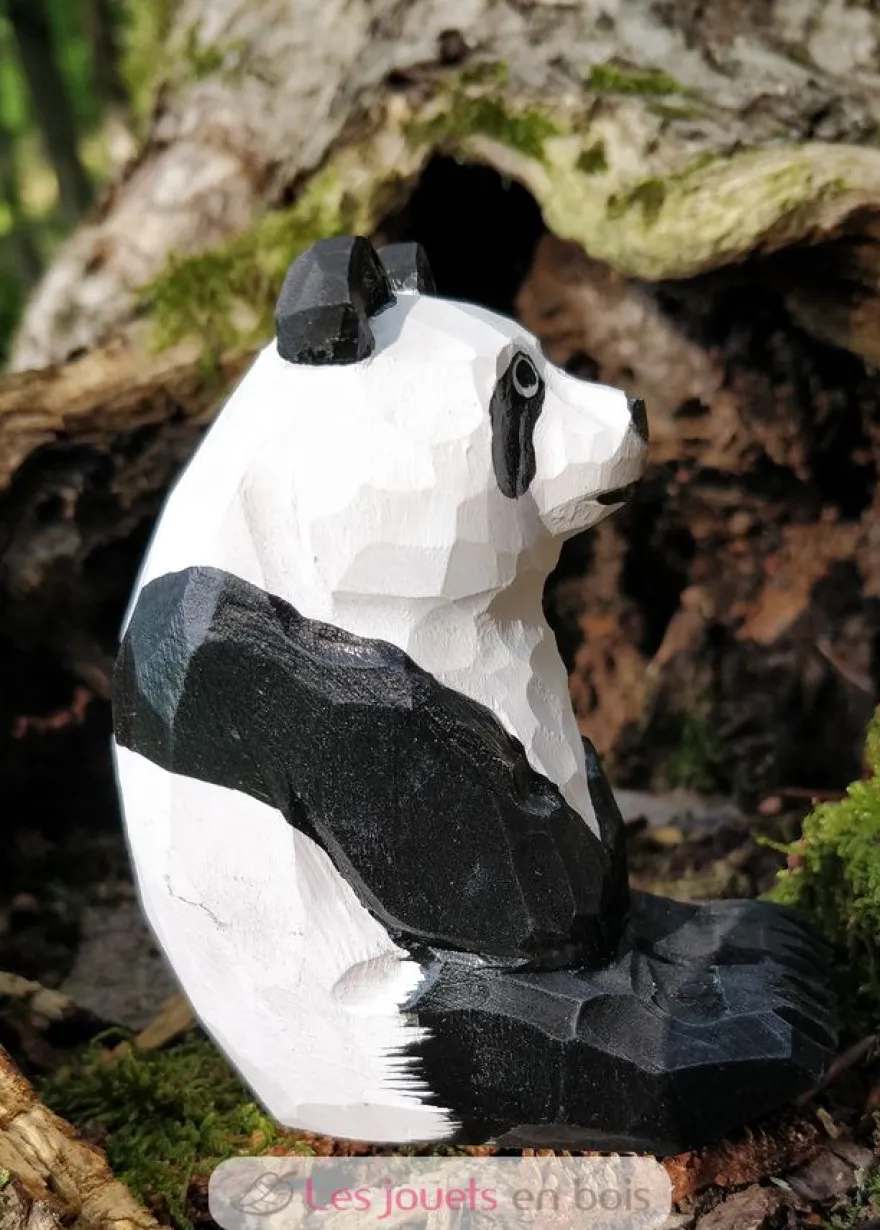 Figurine Panda en bois noir et blanc - Wudimals