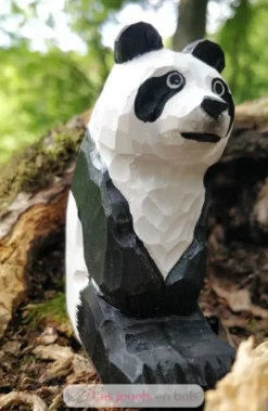 Figurine Panda en bois noir et blanc - Wudimals