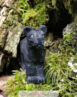 Figurine Panthère en bois, noire - Wudimals