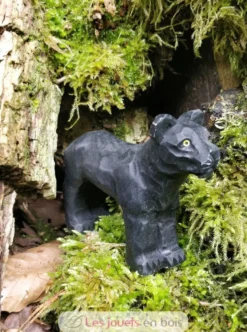 Figurine Panthère en bois, noire - Wudimals