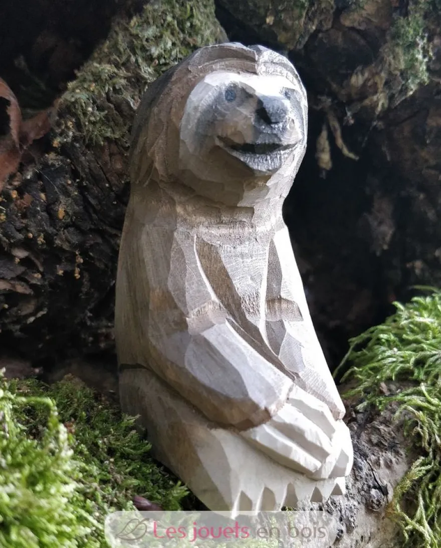 Figurine paresseux en bois marron - Wudimals