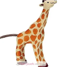 Figurine Petite girafe, mangeant - Holztiger