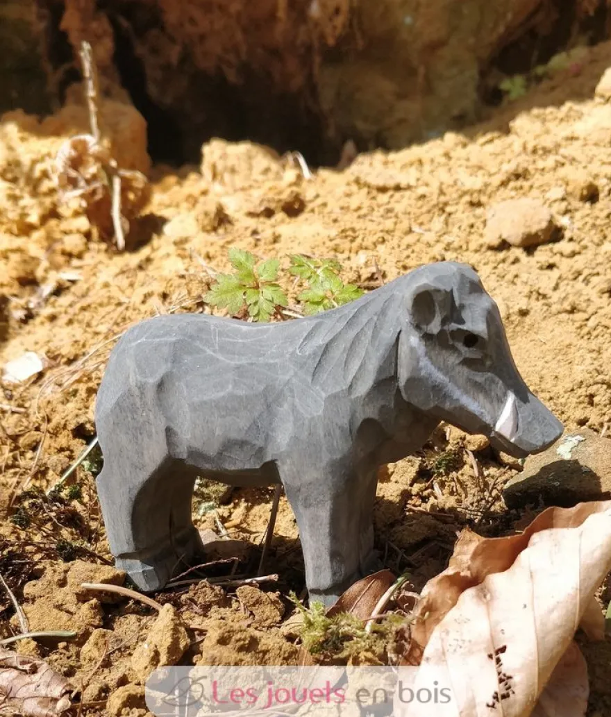 Figurine Phacochère en bois marron - Wudimals