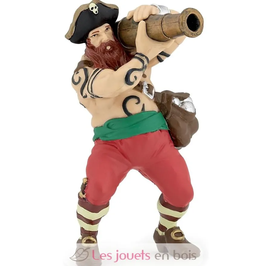 Figurine pirate au canon rouge - Papo