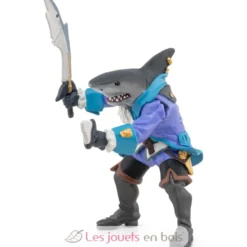 Figurine Pirate mutant requin bleu gris -PAPO