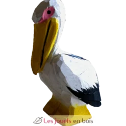 Figurine Pélican en bois blanc - Wudimals