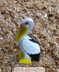Figurine Pélican en bois blanc - Wudimals