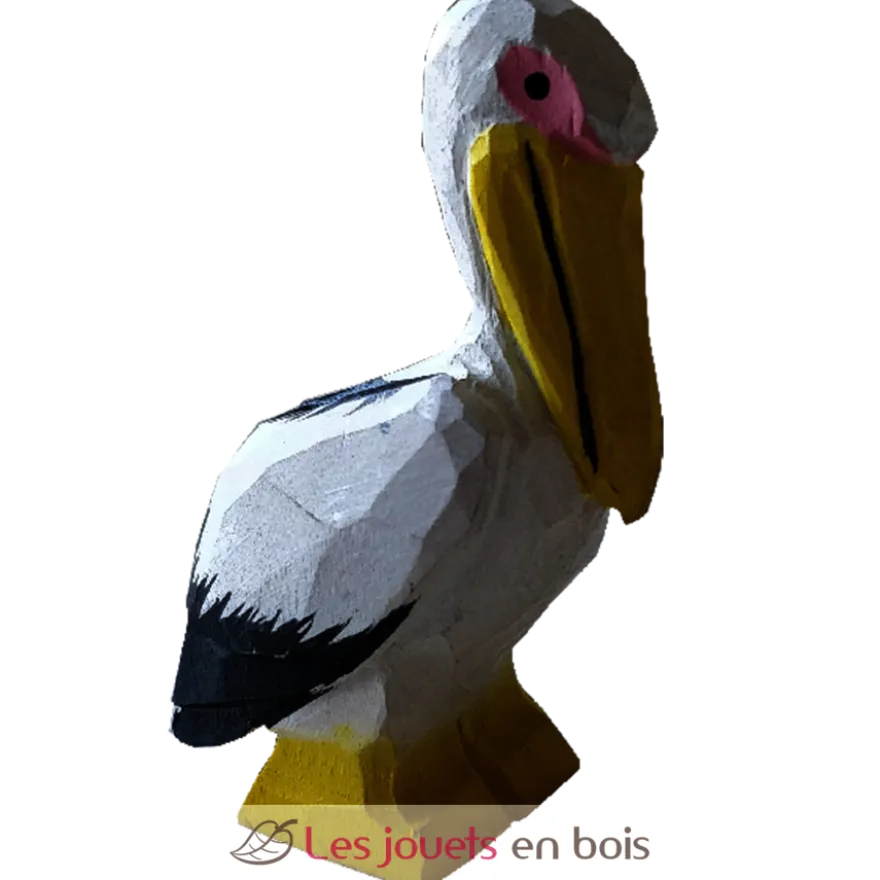 Figurine Pélican en bois blanc - Wudimals