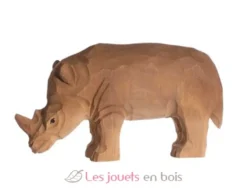 Figurine Rhinocéros en bois, marron - Wudimals