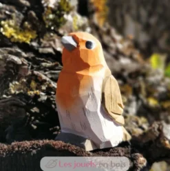 Figurine rouge-gorge en bois marron - Wudimals
