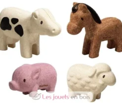 Figurines - 4 animaux de la ferme - Plan Toys