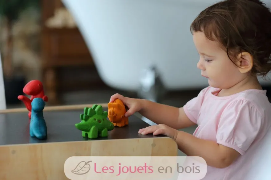 Figurines - 4 dinosaures multicolore Plan Toys