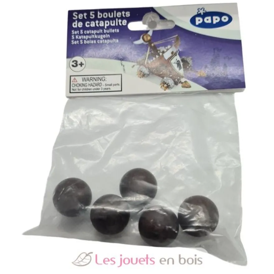 Figurine Set de 5 boulets de catapulte marron - Papo