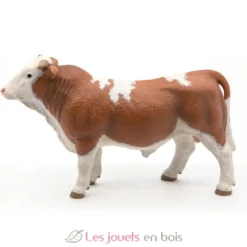 Figurine Taureau simmental marron et blanc Papo
