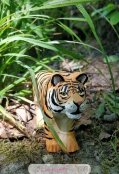 Figurine Tigre en bois, orange et noir - Wudimals