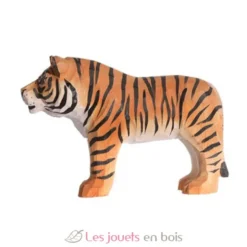 Figurine Tigre en bois, orange et noir - Wudimals
