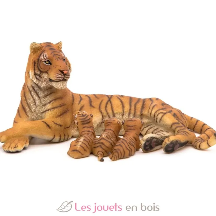Figurine Tigresse couchée allaitant marron - Papo