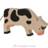 Figurine Vache broutant, noir - Holztiger