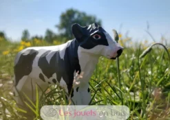 Figurine Vache noire et blanche en bois - Wudimals