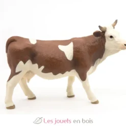 Figurine vache Simmental marron et blanc - Papo