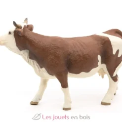 Figurine vache Simmental marron et blanc - Papo
