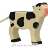 Figurine Veau debout, noir - Holztiger