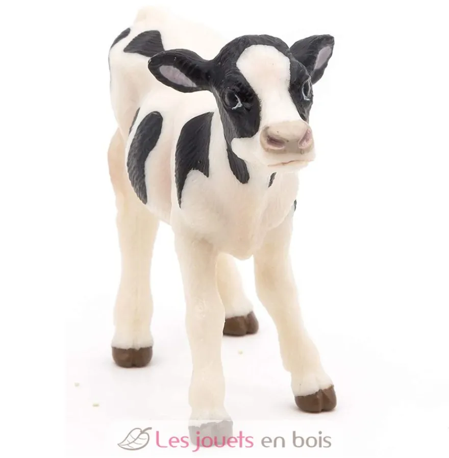 Figurine Veau noir et blanc - Papo