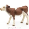 Figurine veau Simmental marron et blanc - Papo