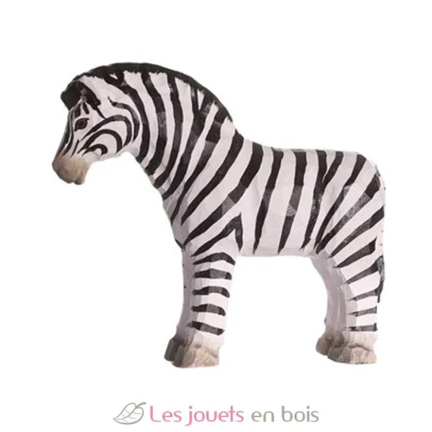 Figurine Zébre en bois, noir et blanc - Wudimals