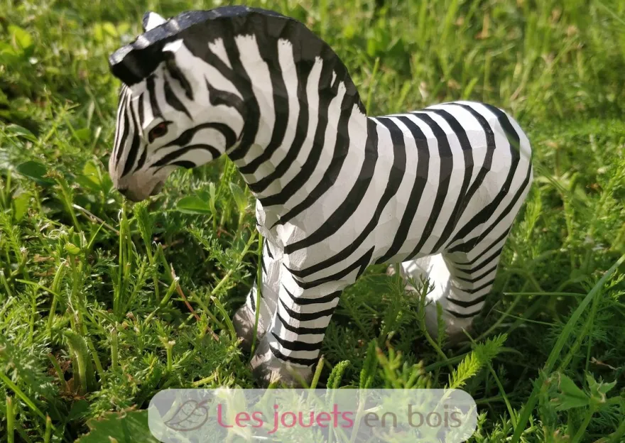 Figurine Zébre en bois, noir et blanc - Wudimals